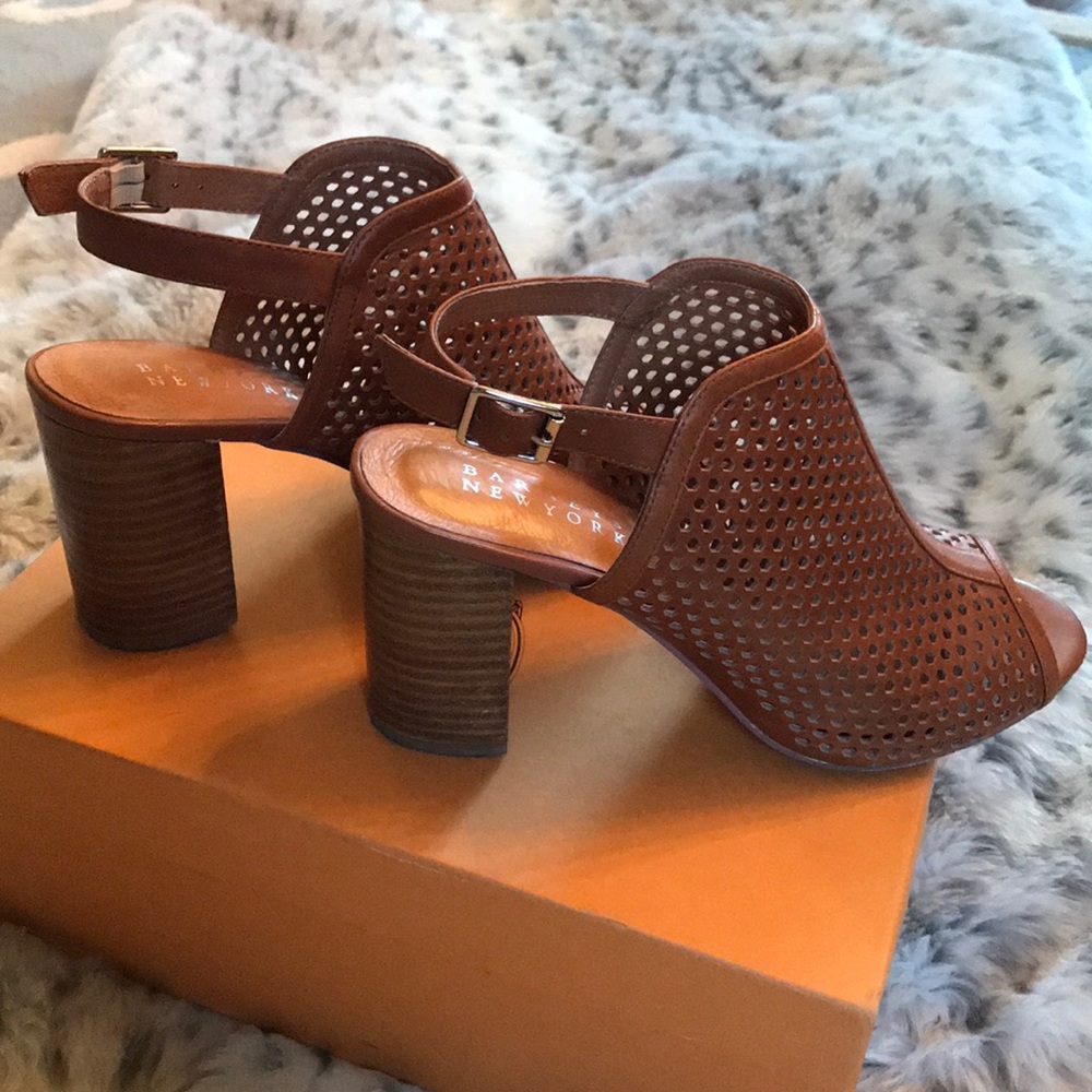 Barneys New York laser cut leather sandals